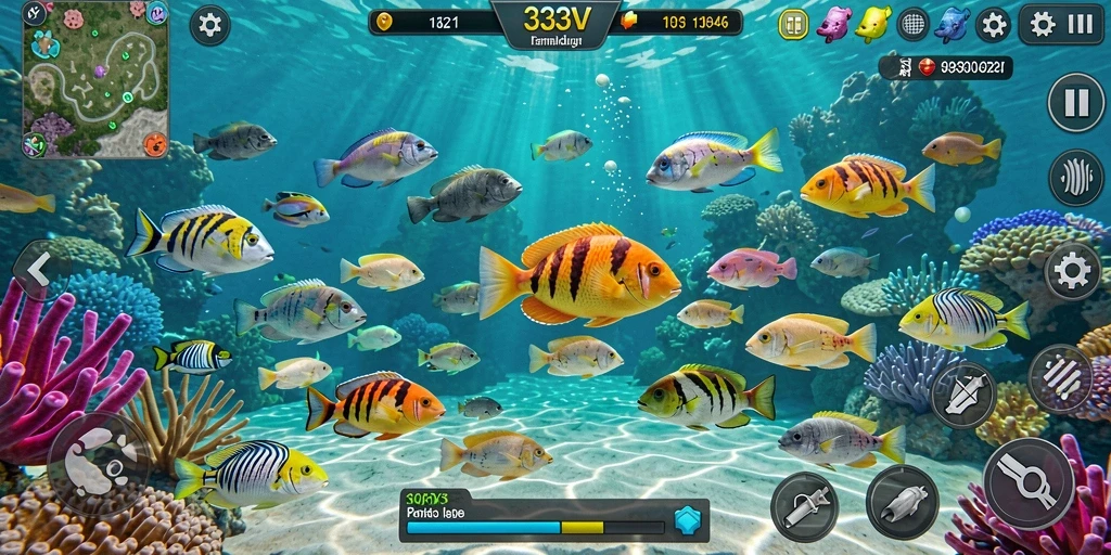 Screenshot gameplay 333V menunjukkan aksi tembak ikan yang seru dan menegangkan.