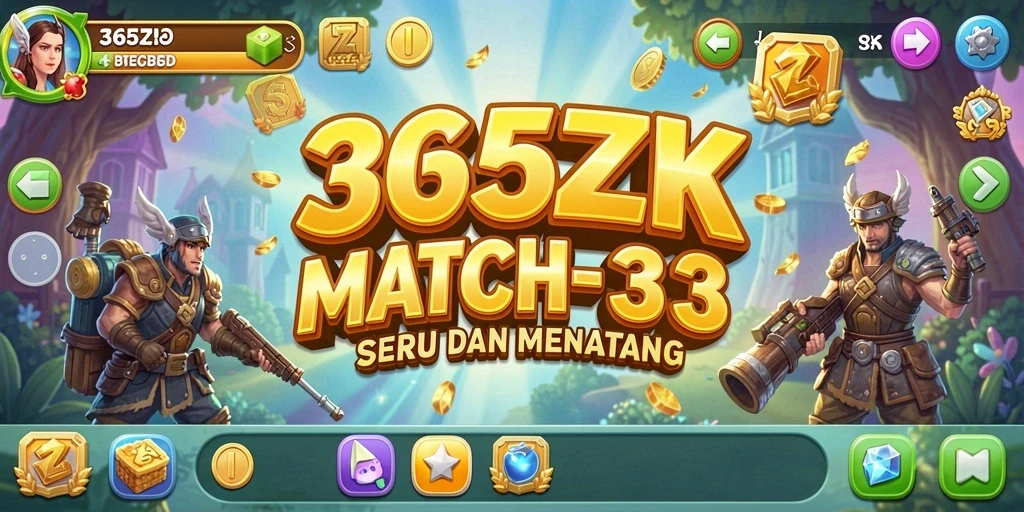 Tampilan screenshot 365ZK yang menunjukkan gameplay Match-3 yang seru.