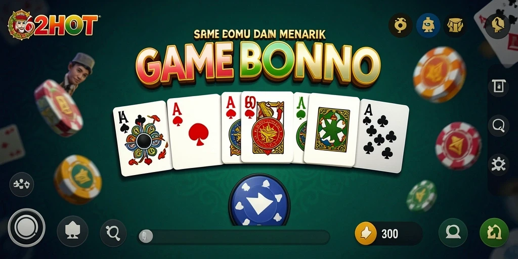 Screenshot gameplay 62HOT menampilkan suasana seru permainan Domino.