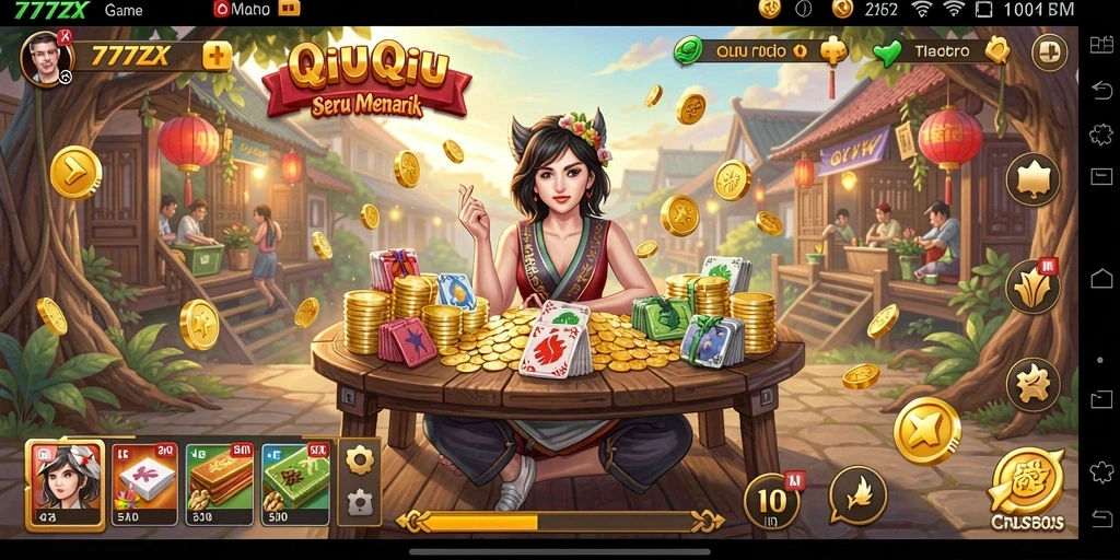 Tampilan gameplay QiuQiu yang seru dan menantang.