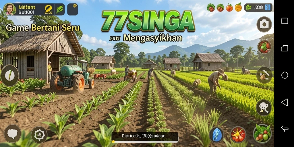 Tampilan permainan bertani dalam 77SINGA yang menarik.