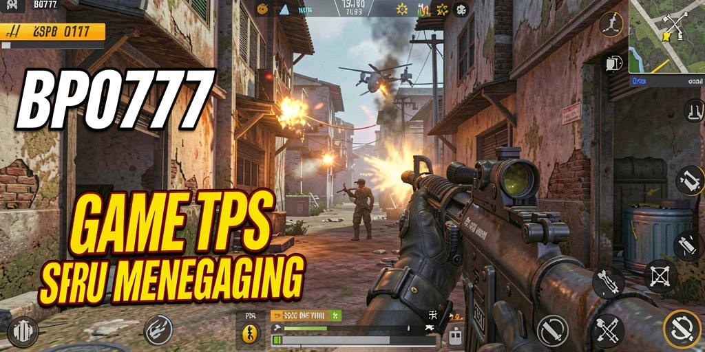 Tampilan gameplay BPO777 menampilkan aksi tembak-menembak yang intens dan dinamis.