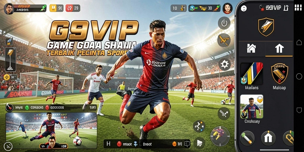 Tampilan aksi seru dalam G9VIP saat bertanding di arena olahraga.