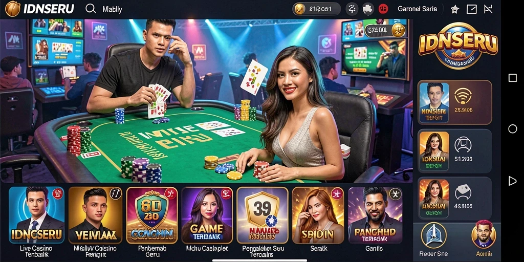 Tampilan gameplay seru di IDNSERU yang menghadirkan dealer langsung.