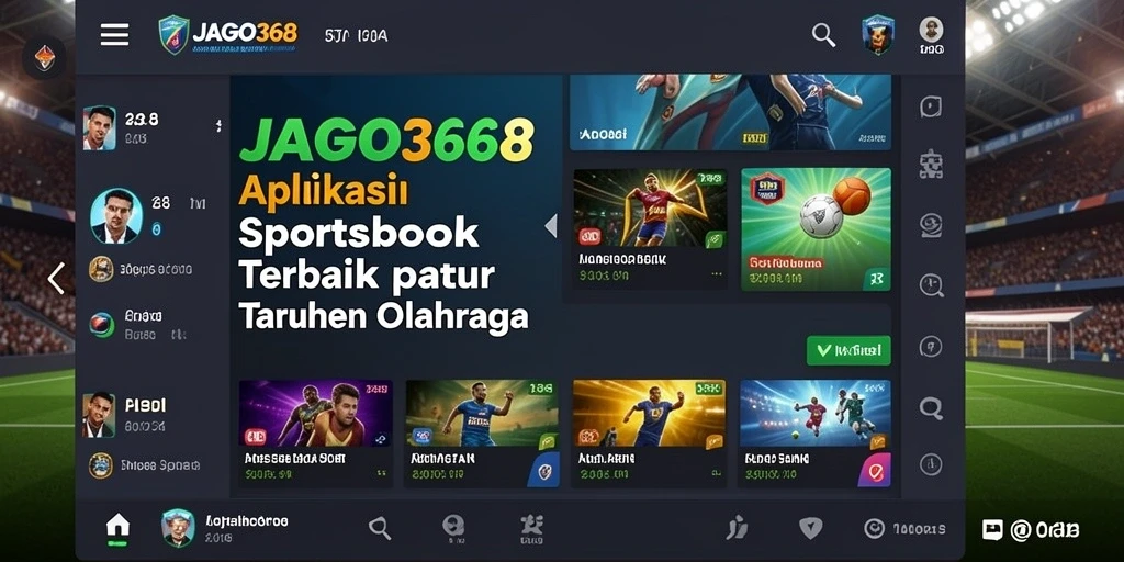 Screenshot JAGO368 menampilkan antarmuka taruhan olahraga yang interaktif.