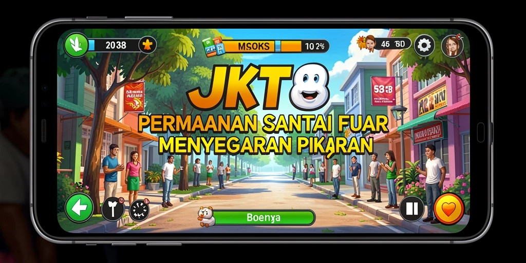 Tampilan dinamis gameplay JKT8 yang menyenangkan dan menarik.