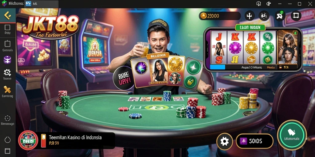 Screenshot utama JKT88 menampilkan gameplay menarik dari permainan kasino.