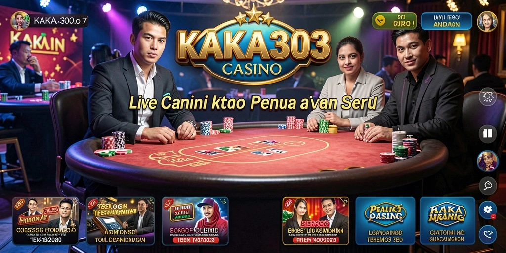 Tampilan gameplay KAKA303 dalam suasana Live Casino yang seru dan interaktif.