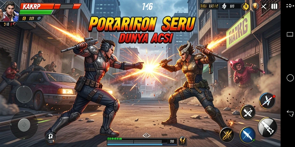Gameplay KAKRP yang penuh aksi dan ketegangan.