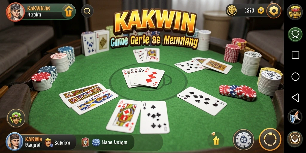 Tampilan gameplay KAKWIN yang seru dalam permainan Gaple.