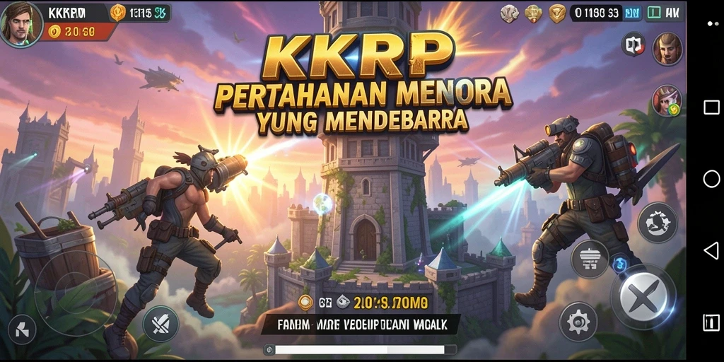 Screenshot menampilkan gameplay seru KKRP di Tower Defense.