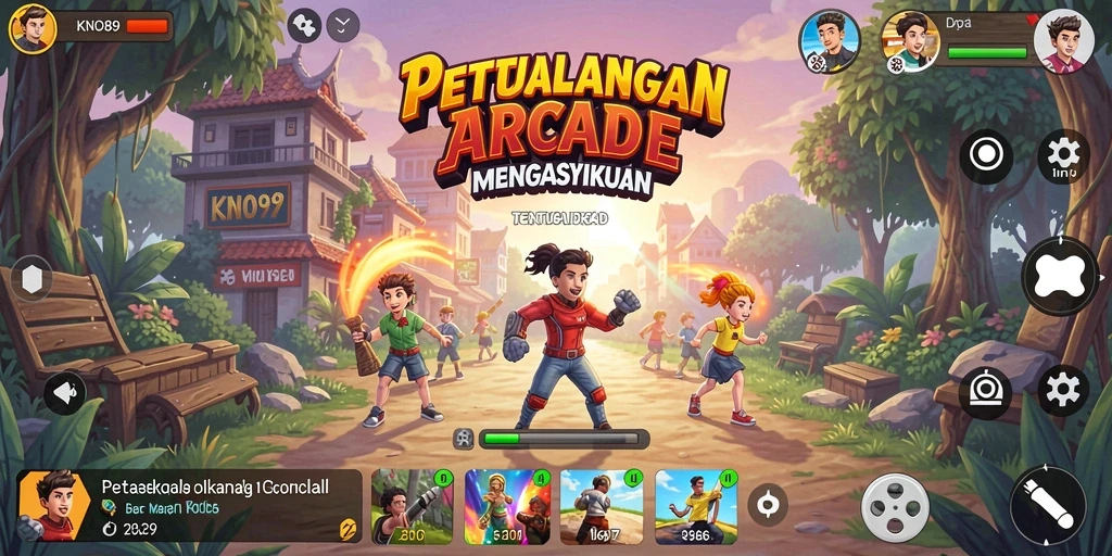Screenshot gameplay KNO89 menampilkan aksi cepat dan grafis cerah.