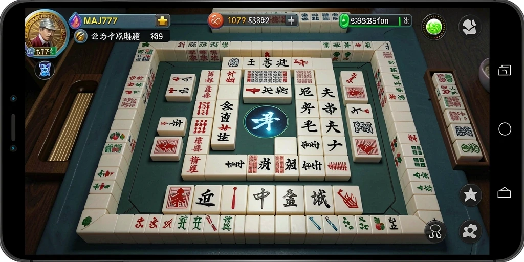 Screenshot gameplay MAJ777 yang menunjukkan aksi Mahjong yang seru.