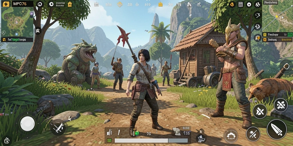 Screenshot MPO76 menampilkan petualangan seru di dunia terbuka.
