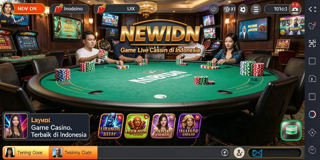 Tampilan menarik dari gameplay Live Casino NEWIDN dengan dealer profesional.