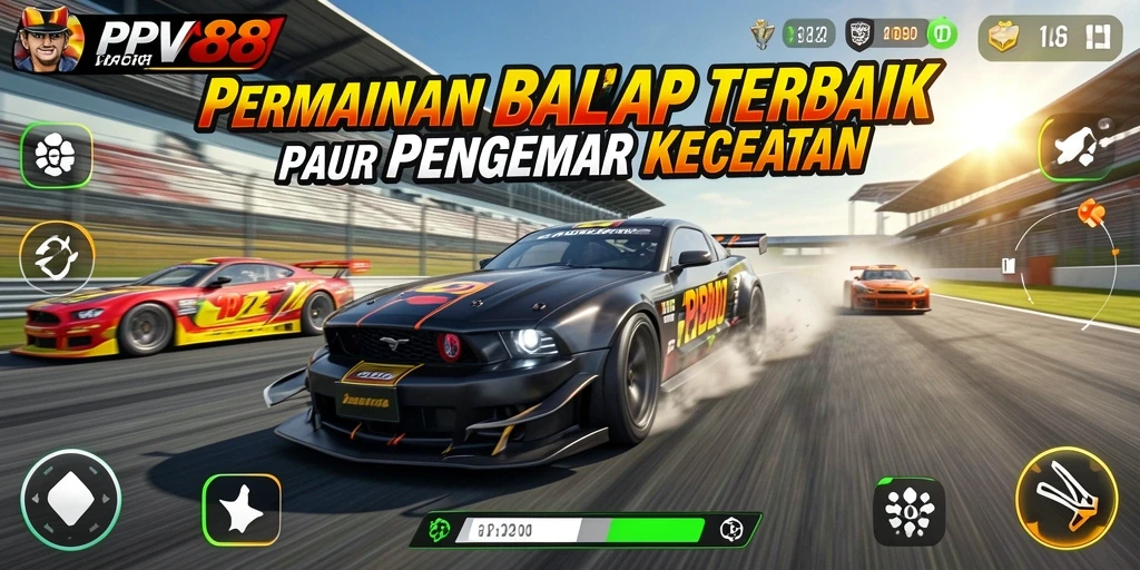 Gameplay Racing seru dengan aksi balap intens.