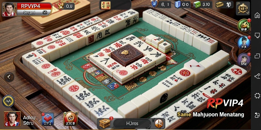Screenshot gameplay RPVIP4 yang menampilkan keseruan permainan Mahjong.