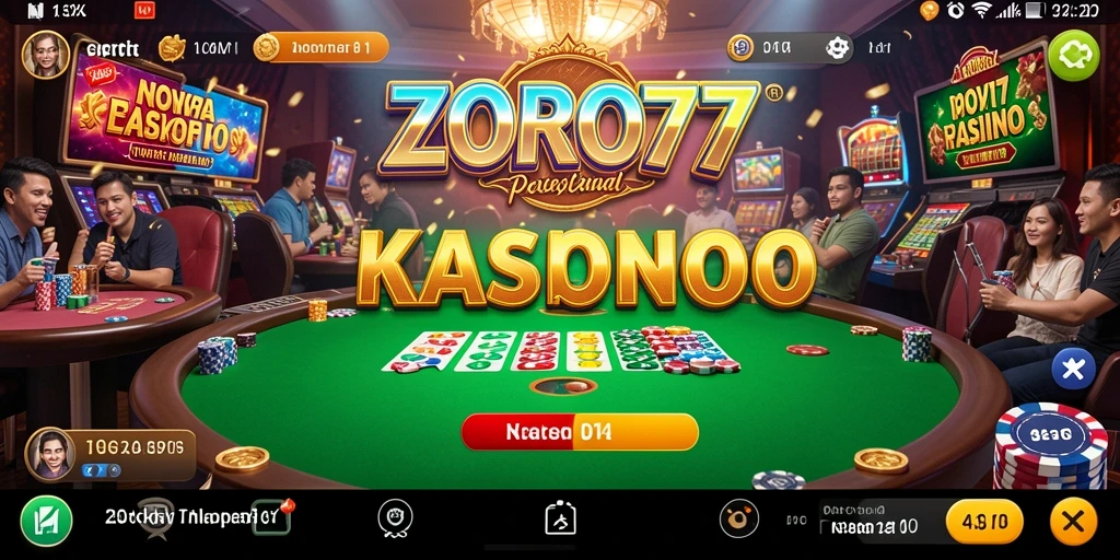 Tangkapan layar gameplay menarik dari ZORO77 yang menampilkan suasana kasino.